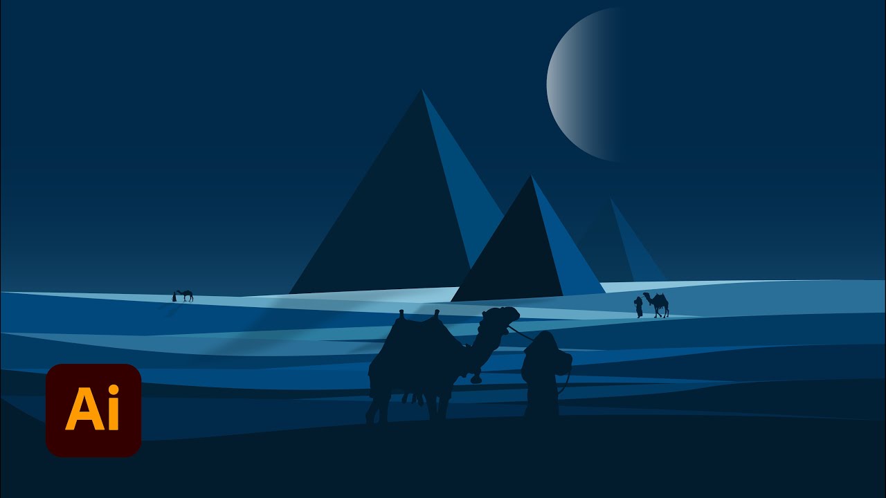 Creando Un Paisaje en Adobe Illustrator con Figuras Basicas
