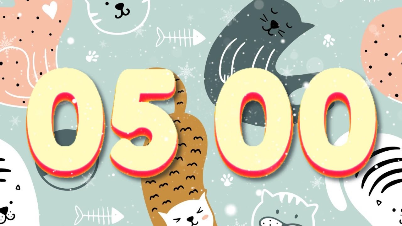 5-Minute Cat Party Timer – Fun Classroom Countdown with Cute Cats