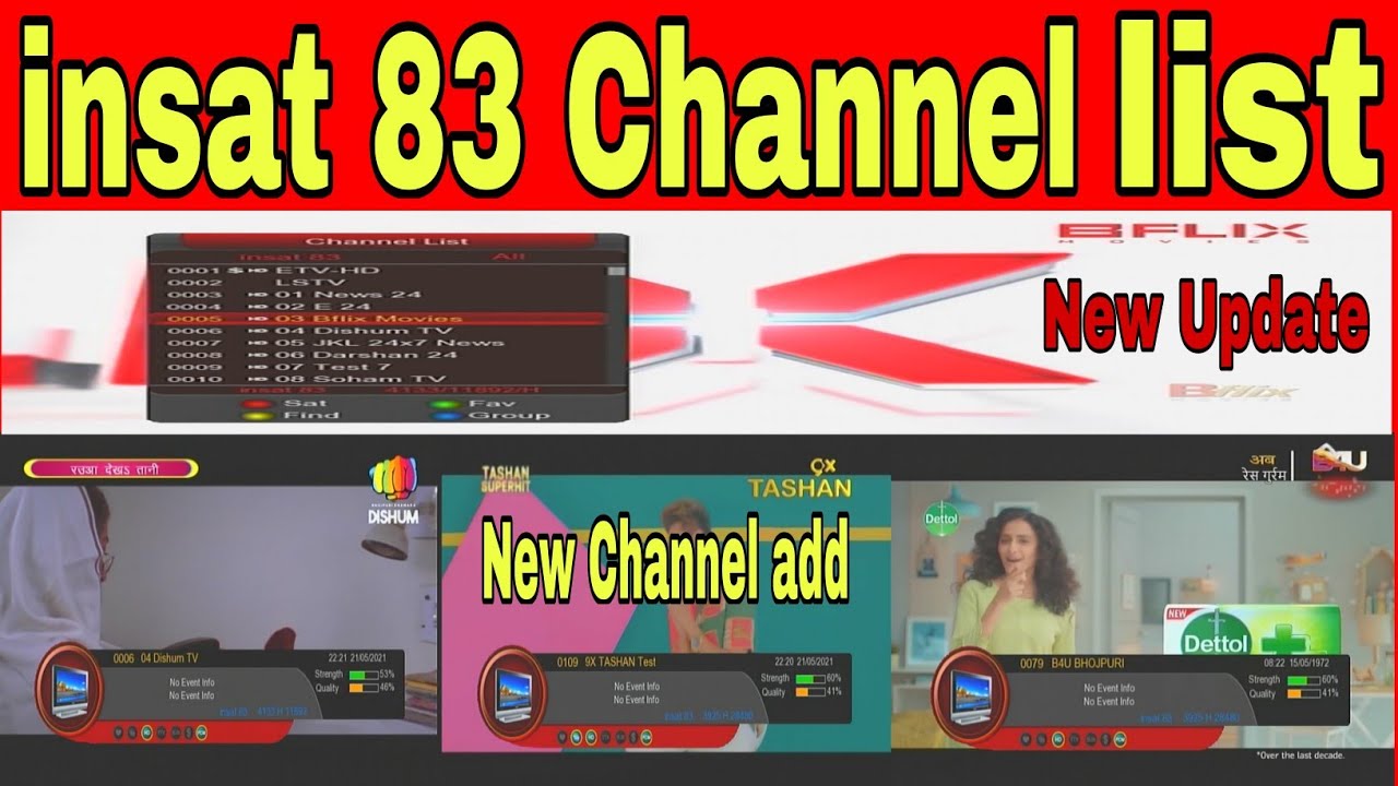 insat 83 Channel list 2021|new update|5fit dish