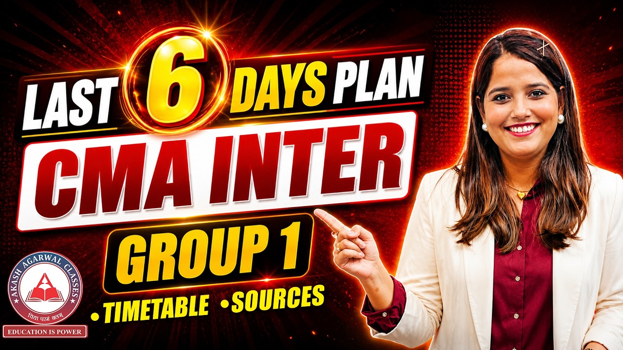 How To Study In The Last 6 Days For CMA Inter? Group 1 Strategy