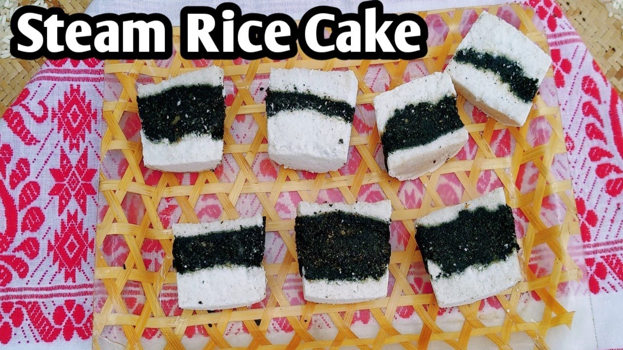 Steamed sticky rice cake with black sesame/Assamese pitha recipe/Bhapa pitha recipe