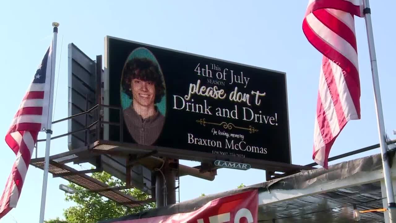 Billboard honors memory of DUI crash victim