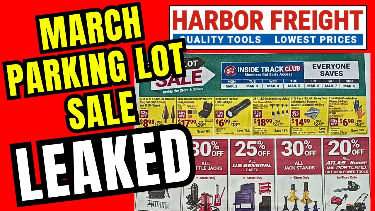 Harbor Freight LEAKED March Parking Lot Sale Full Flyer