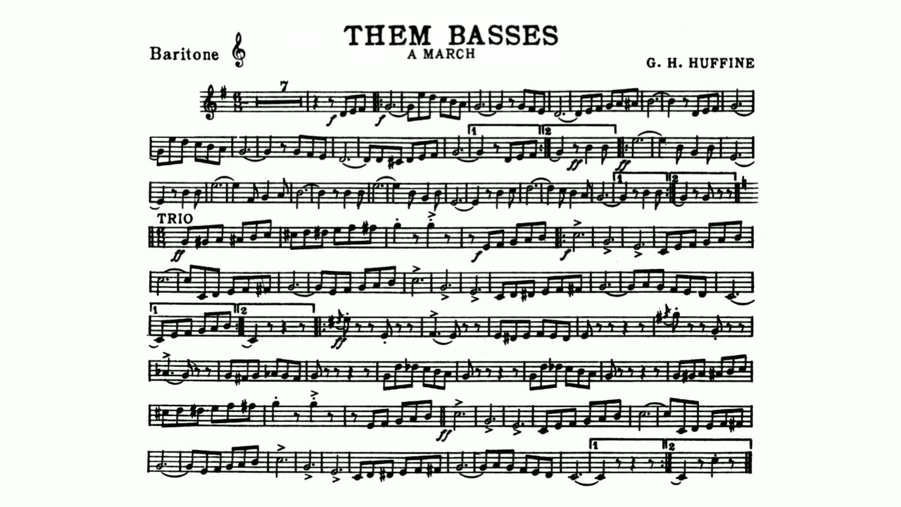 Them Basses March By Getty Herschel Huffine - Baritone