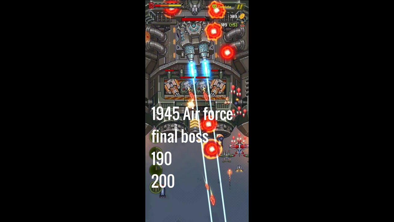 1945 Air force - final boss stage 190, 200 Most difficult.
