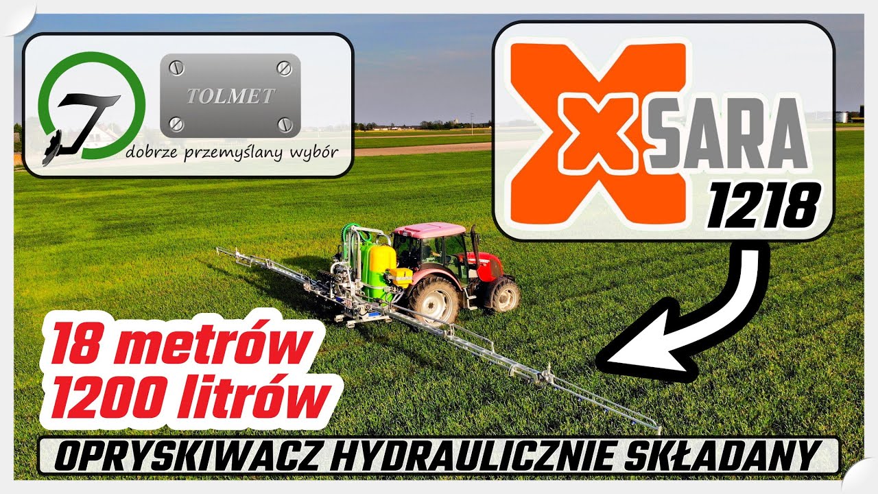 Nowa belka polowa hydrauliczna o szerokości 18 m - XSARA 1218  - TOLMET