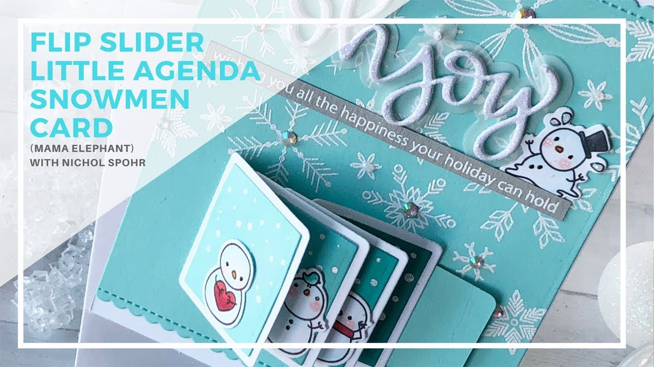 Mama Elephant Stamps Snowmen Christmas Card (Flip Slider)