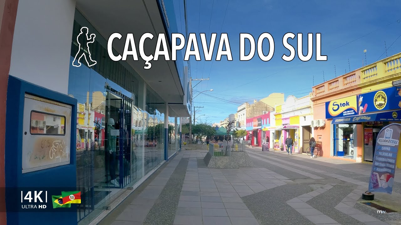Caminhando no Centro de Caçapava do Sul - Rio Grande do Sul - Forte Dom Pedro II - Calçadão