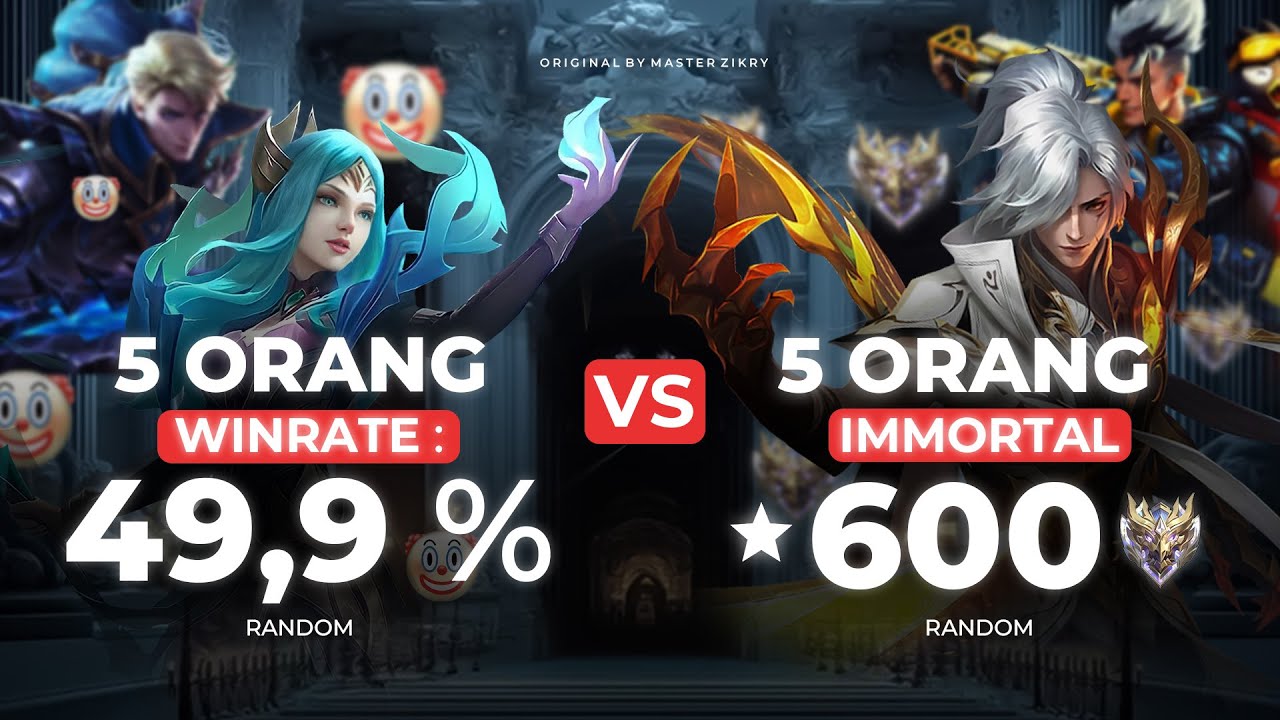 5 ORANG WR 49% VS IMMO 600 BINTANG DI MLBB