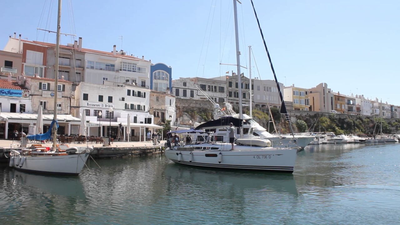 Mooring up astern on Island of Menorca on a charter yacht!