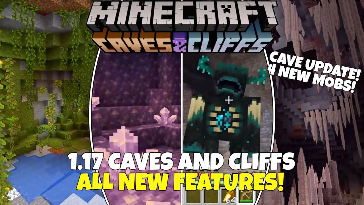 Minecraft 1.17 Caves And Cliffs Update! New Mobs, Ores, Caves, Biomes & More! All New Features!