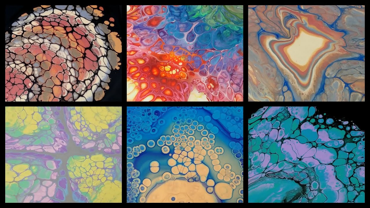 The Open Cup Technique - 6 Acrylic Paint Pours in 20 Minutes