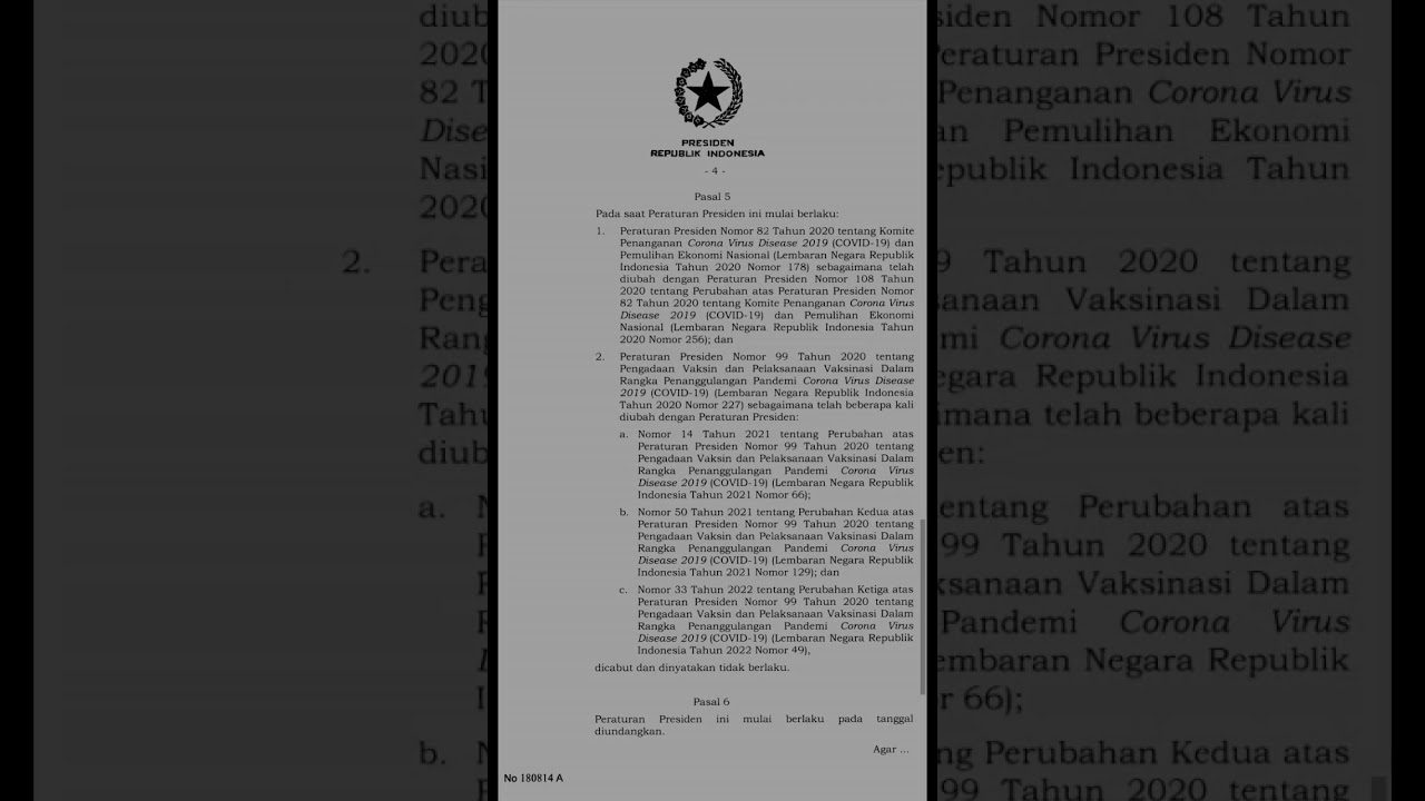 JOKOWI RESMI BUBARKAN KPCPEN PENANGANAN COVID 19 TUGAS2NYA PENGADAAN OBAT & VAKSIN - 4 AGUSTUS 2023