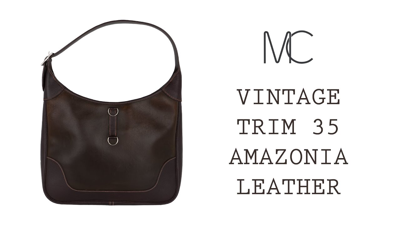 Hermes Vintage Bag Trim 35 Amazonia Leather Trim Very Rare &bull; MIGHTYCHIC &bull;