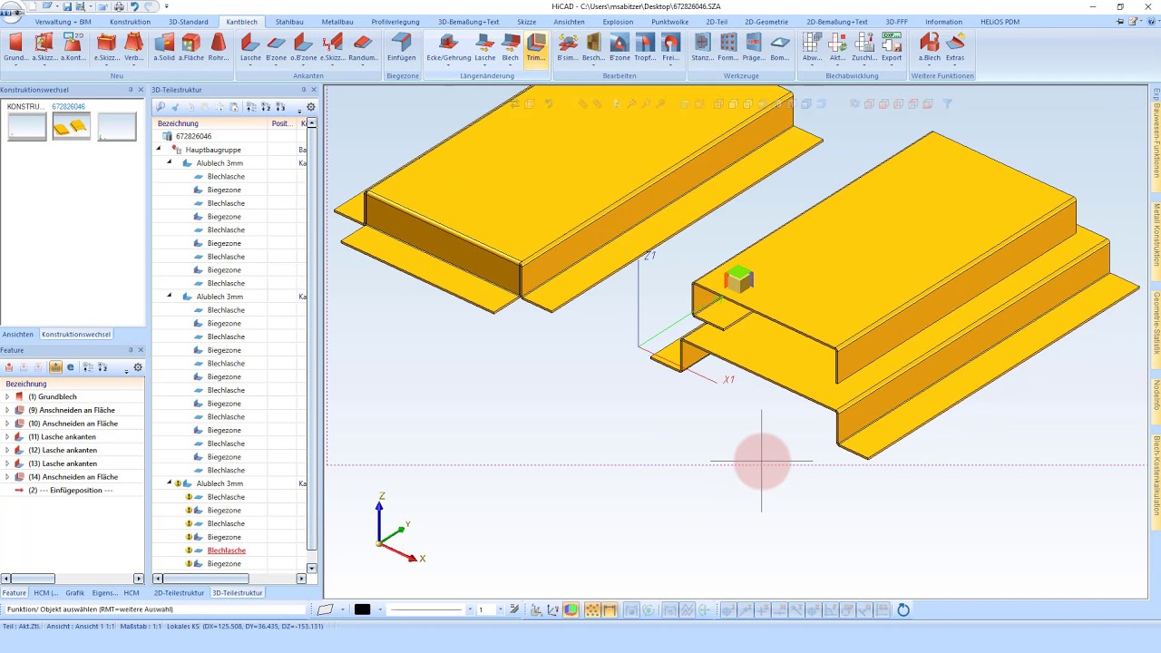 HiCAD 2020 | Sheet Metal #3 | Kantblech #3 | Trim & Corner / Mitre | Trimmen & Gehrung