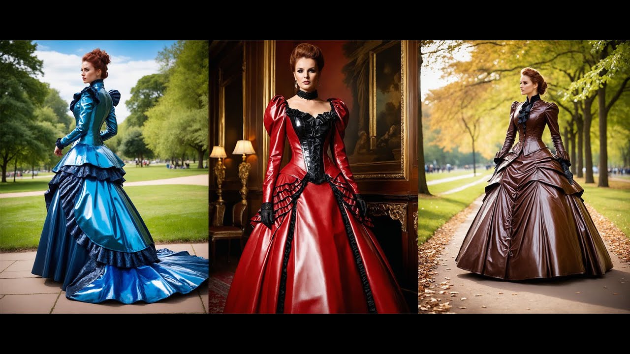 Victorian Elegance: Stunning Leather Bustle Dresses Inspired by 19th Century Fashion #leather