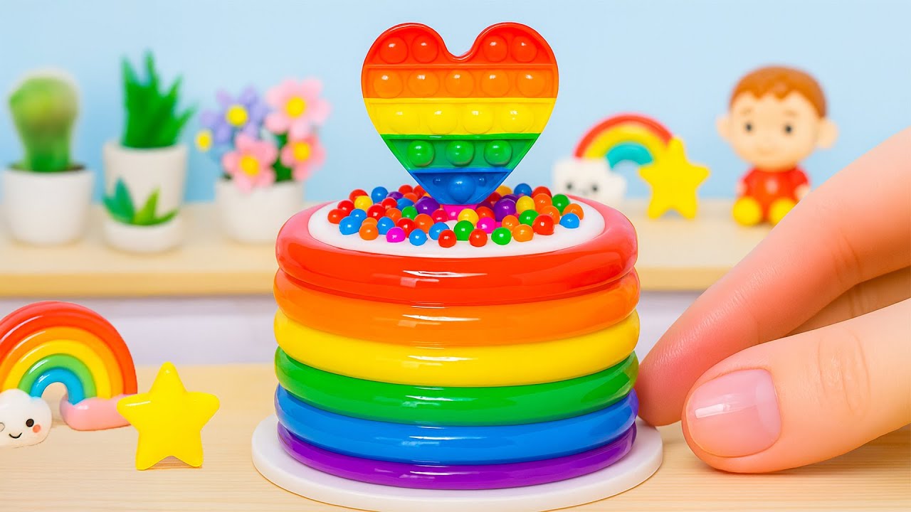 Amazing Rainbow Cake Recipe🌈Satisfying Miniature Rainbow Cake Decorating Ideas | Lotus Cakes