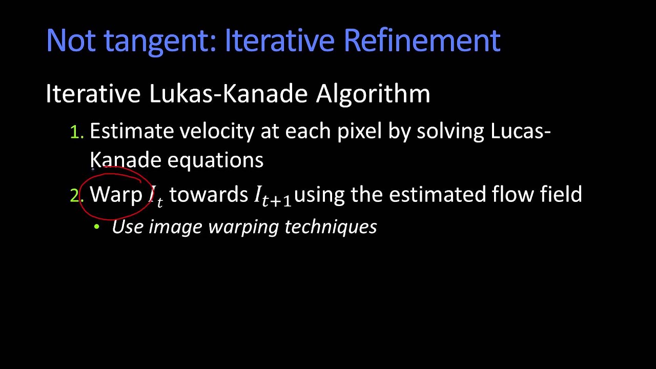 Errors in Lucas Kanade
