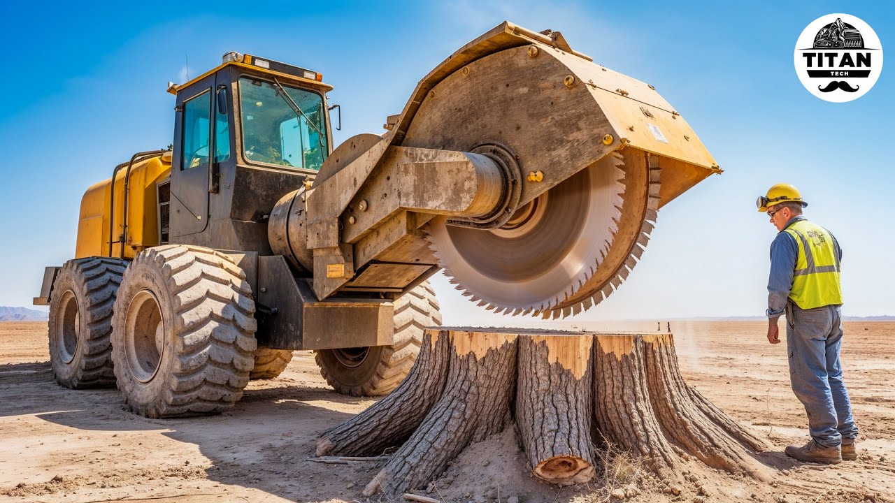 Extreme Dangerous Monster Stump Removal Excavator | Amazing Fastest Wood Chipper Machines #36