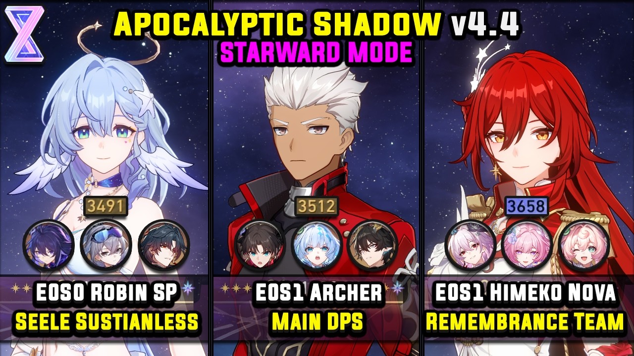 E0 Robin Summeretto & E0 Archer & E0 Himeko Nova (4 Star) Apocalyptic Shadow - Starward Mode 4.5