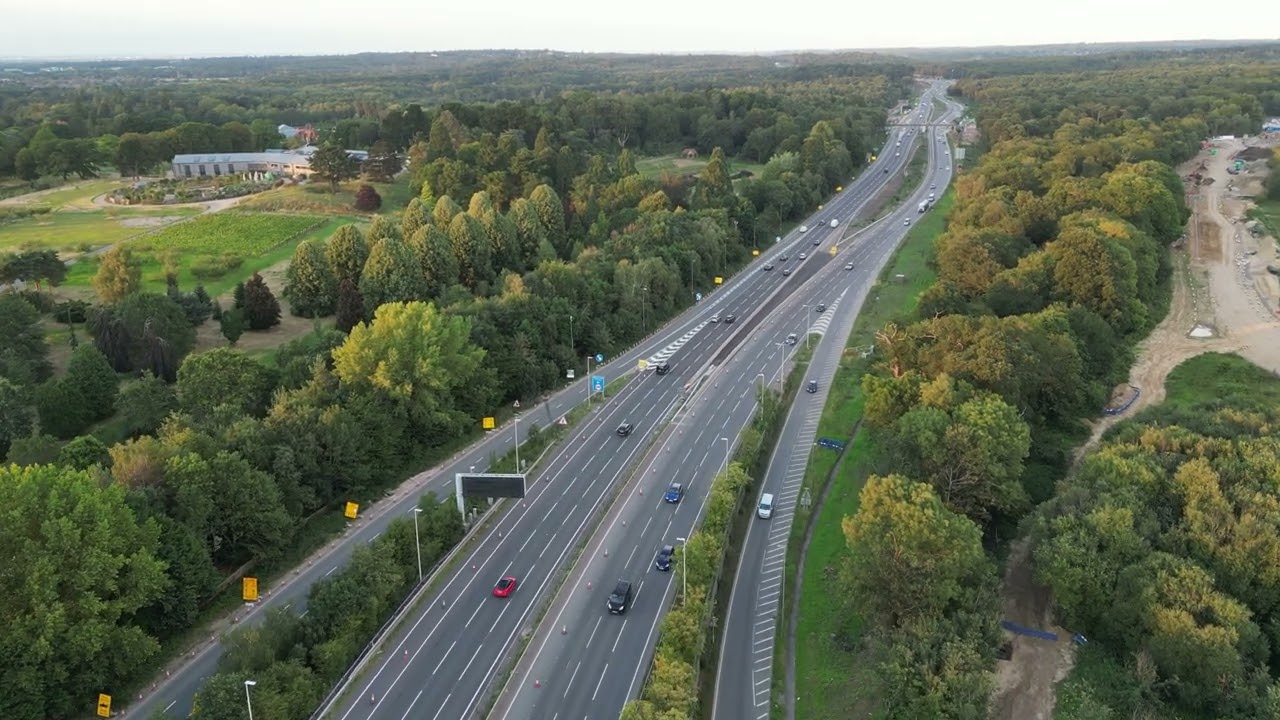DJI Video A3 / M25 roadworks Aug 2023