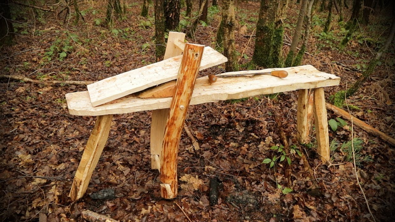 Making A Rustic Shave Horse from a Log