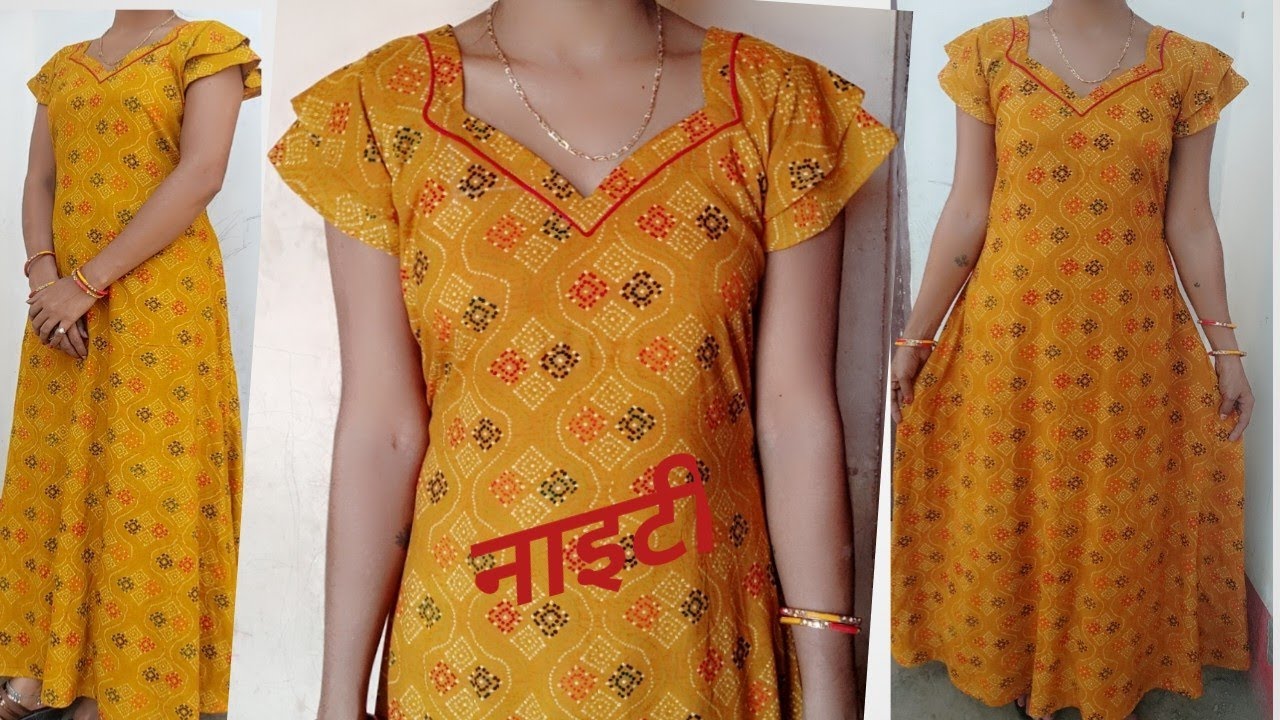 nighty cutting & stitching|simple plated nighty stitching|new model nighty/designer nighty designs