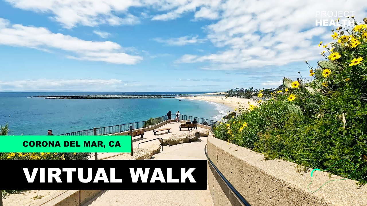 20 Minute Workout - Virtual Scenery - Treadmill / Exercise Machine (Corona Del Mar, CA) 4K/60fps