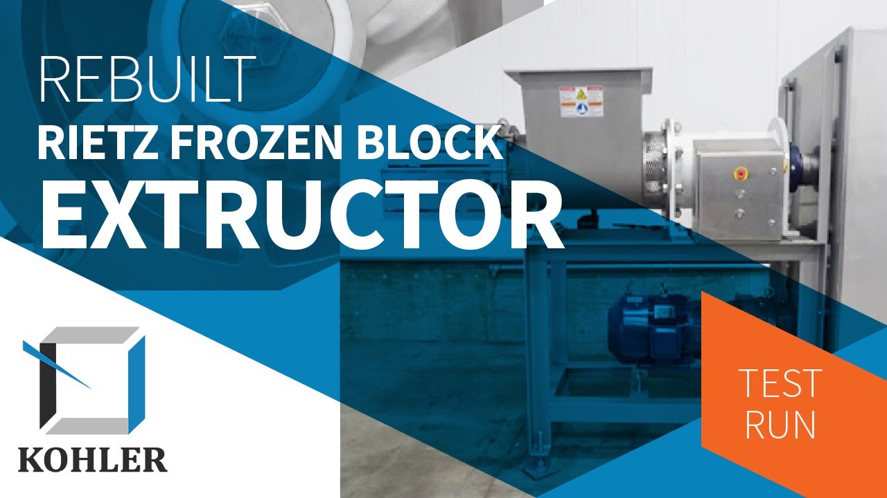Rietz Extructor processing Frozen Block
