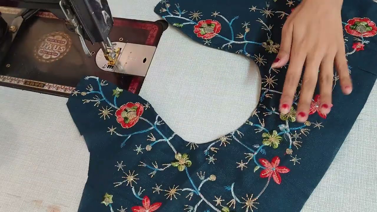 Fancy blouse design#designerblouse stiching with deep neck#treanding blouse design