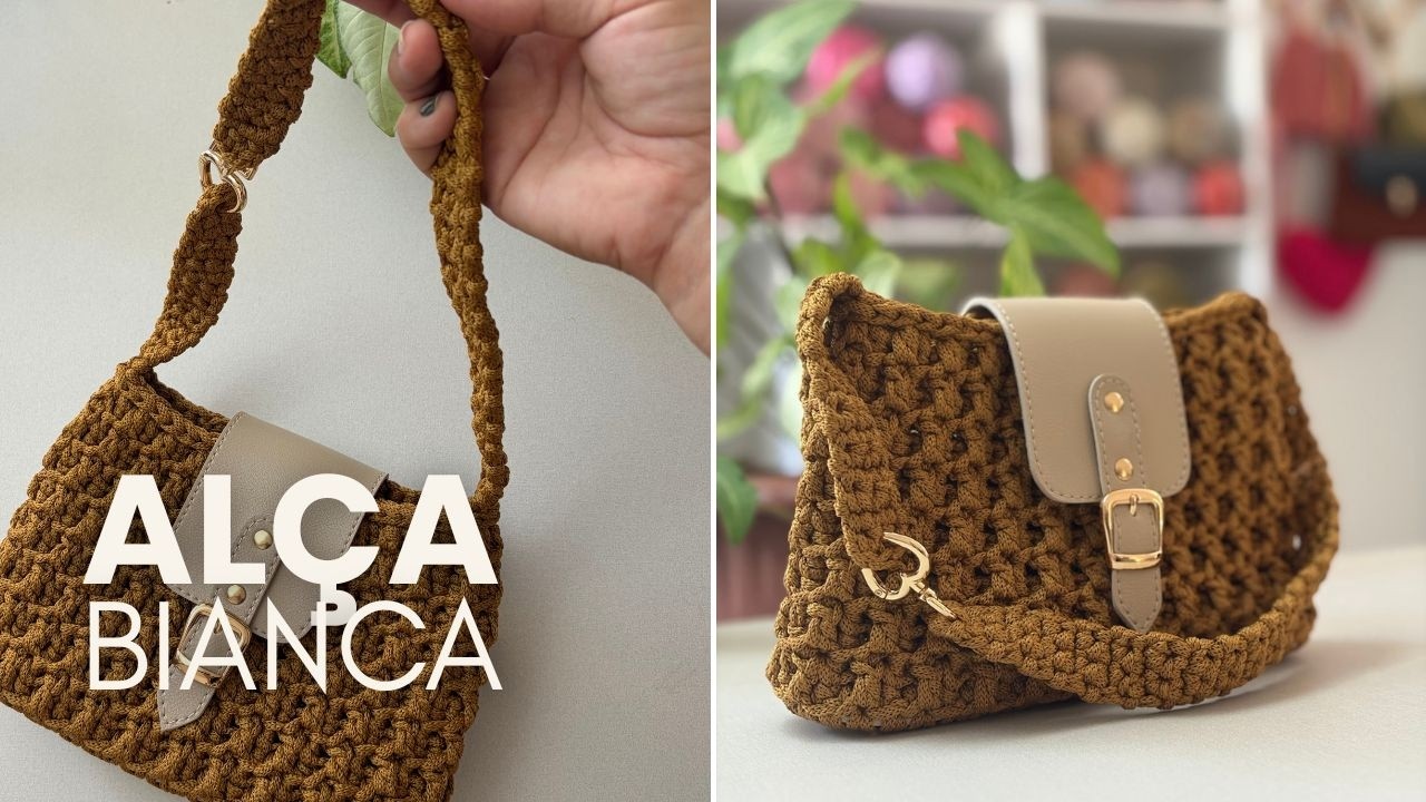 Alça de crochê direto na bolsa / Alça Bolsa Bianca