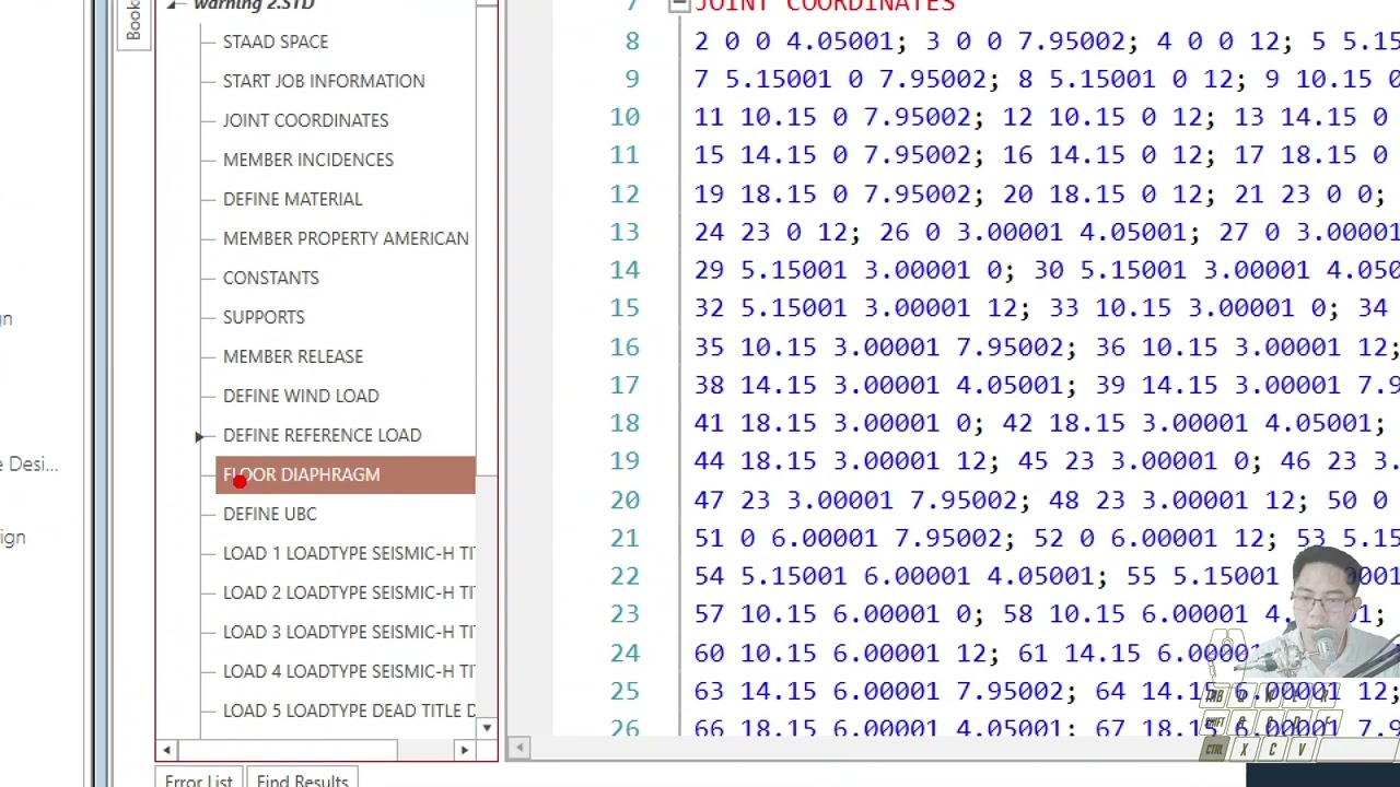 Staad.Pro Errors/Warnings 2. Error: SNiP 2011 version is currently not supported