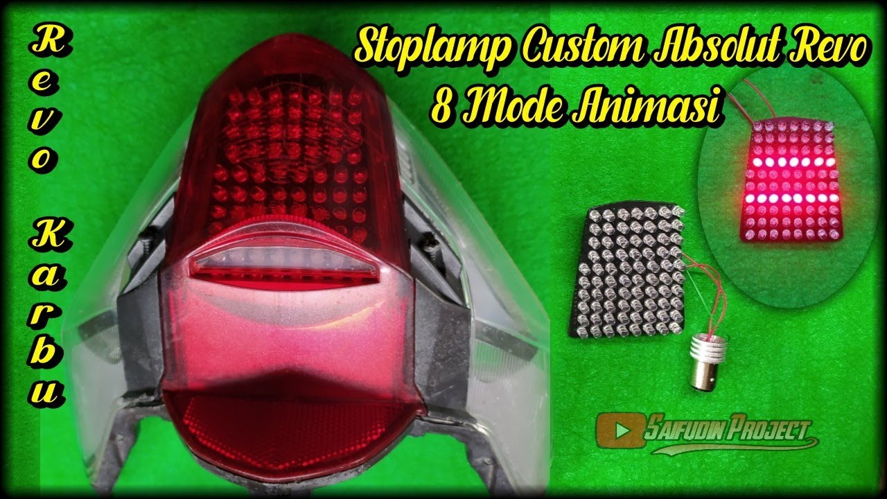 Stoplamp Custom Absolut Revo - Lampu Stop 8 Mode - Animasi - Rem Running - Revo Fit Karbu
