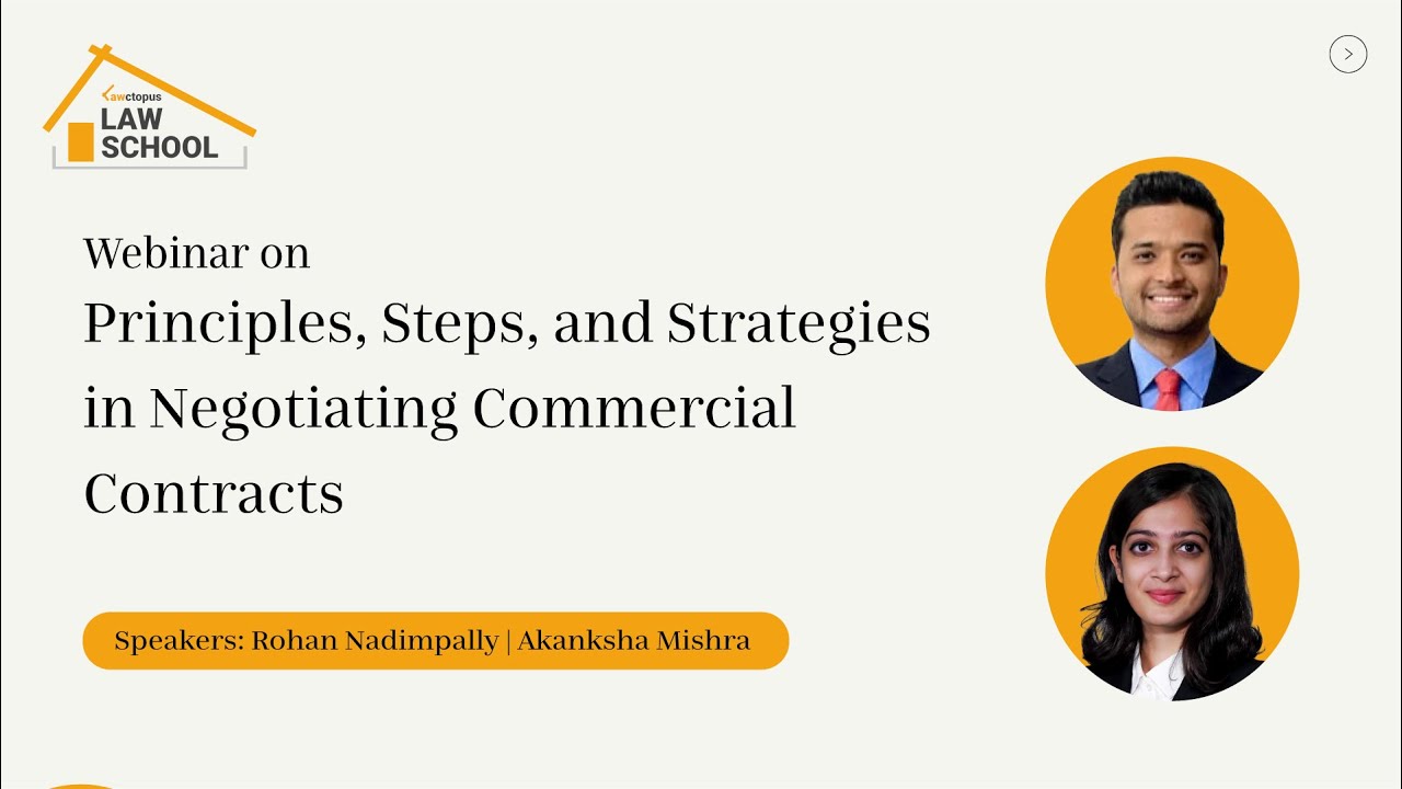 Webinar on 'Principles, Steps & Strategies in Negotiating Commercial Contracts' | LLS
