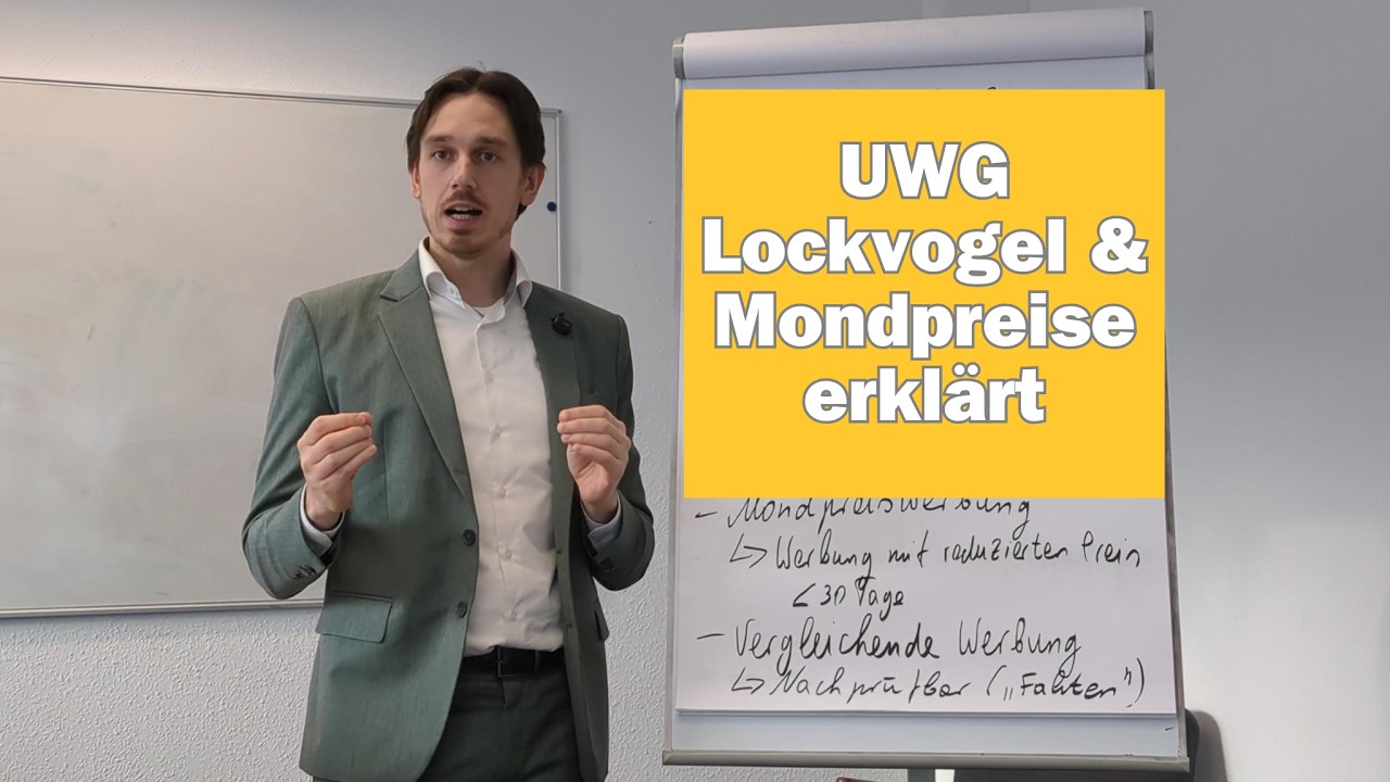 Lektion 15: UWG im E-Commerce – Generalklausel, Schwarze Liste, Lockvogel- & Mondpreiswerbung