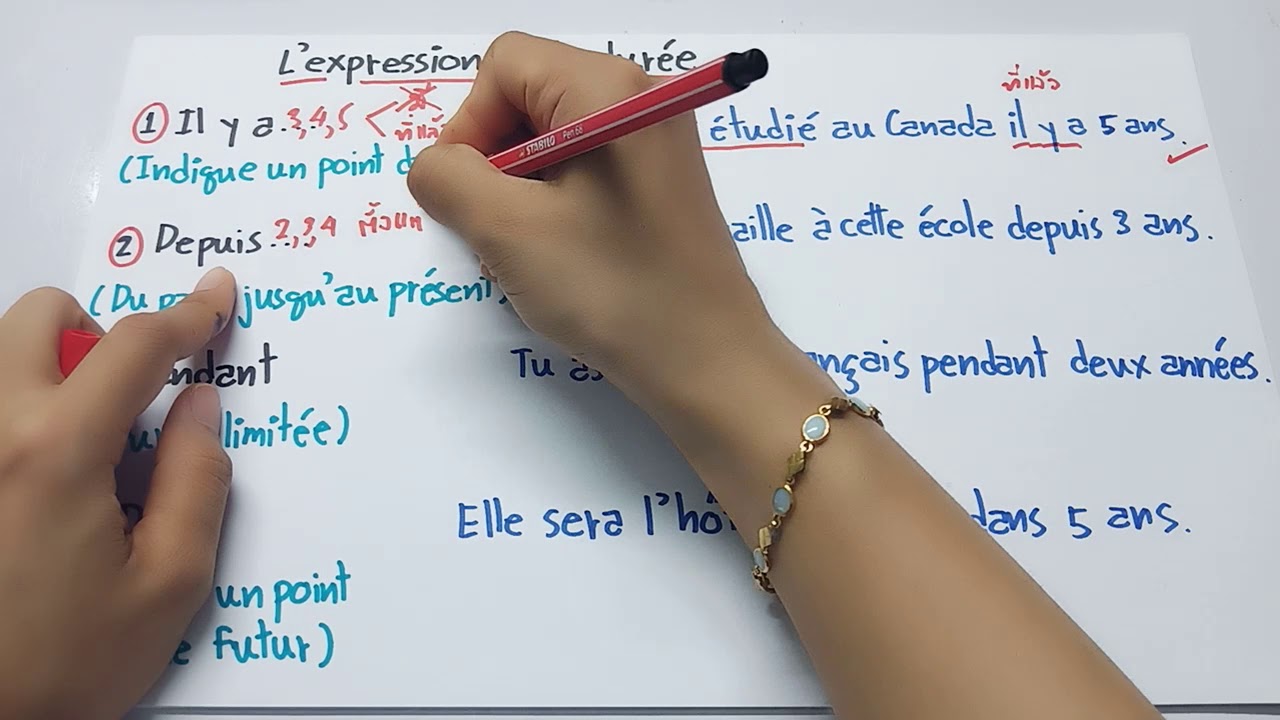 ภาษาฝรั่งเศส l ตัวระบุเวลา il y a, depuis, pendant, dans