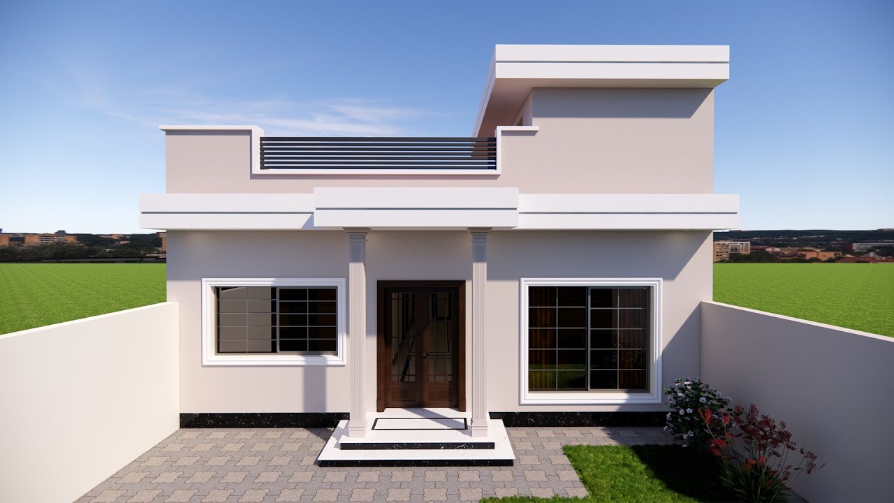 12 Marla Single Story modern house design - 4 Bedrooms | Single story village house design