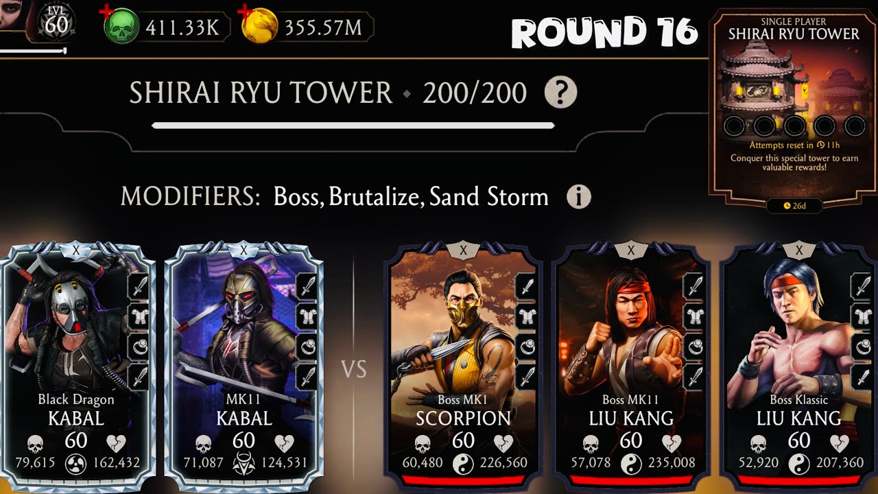 Shirai Ryu Tower Boss Battle 200 & 170, 190 Fight + Reward Mortal Kombat Mobile