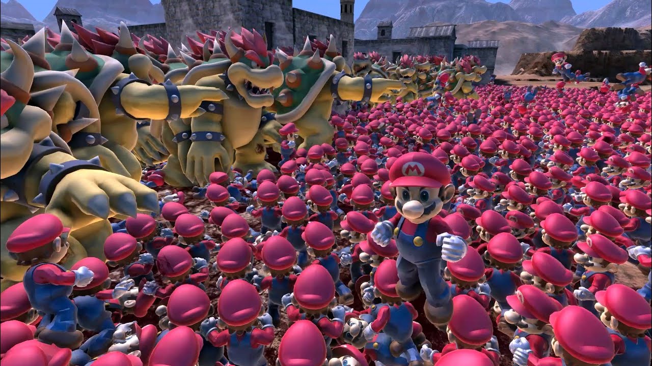 10,000 Mario VS. 100 Bowser - UEBS - Ultimate Epic Battle Simulator
