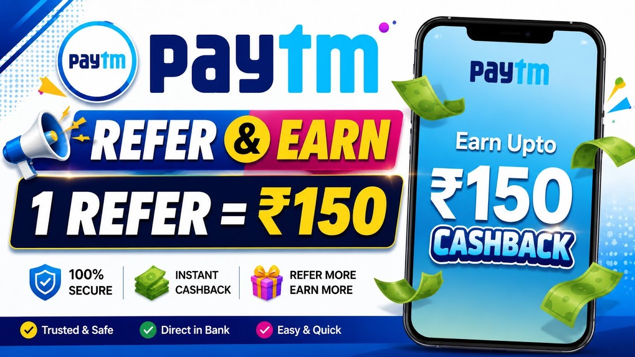 Paytm app Refer & Earn 2026 | How to refer Paytm app and earn money | paytm se cashback kaise Paye💸