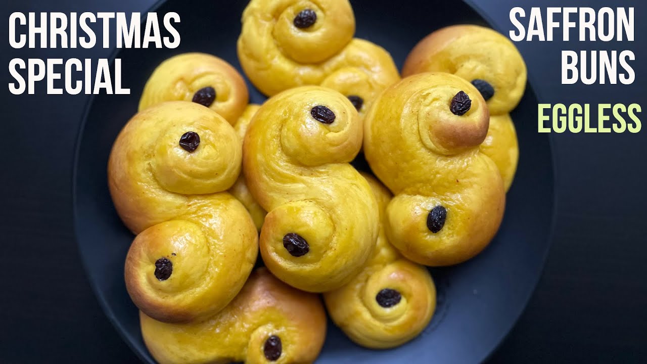 Saffron buns | Traditional Swedish buns for Christmas | [lussekatter]