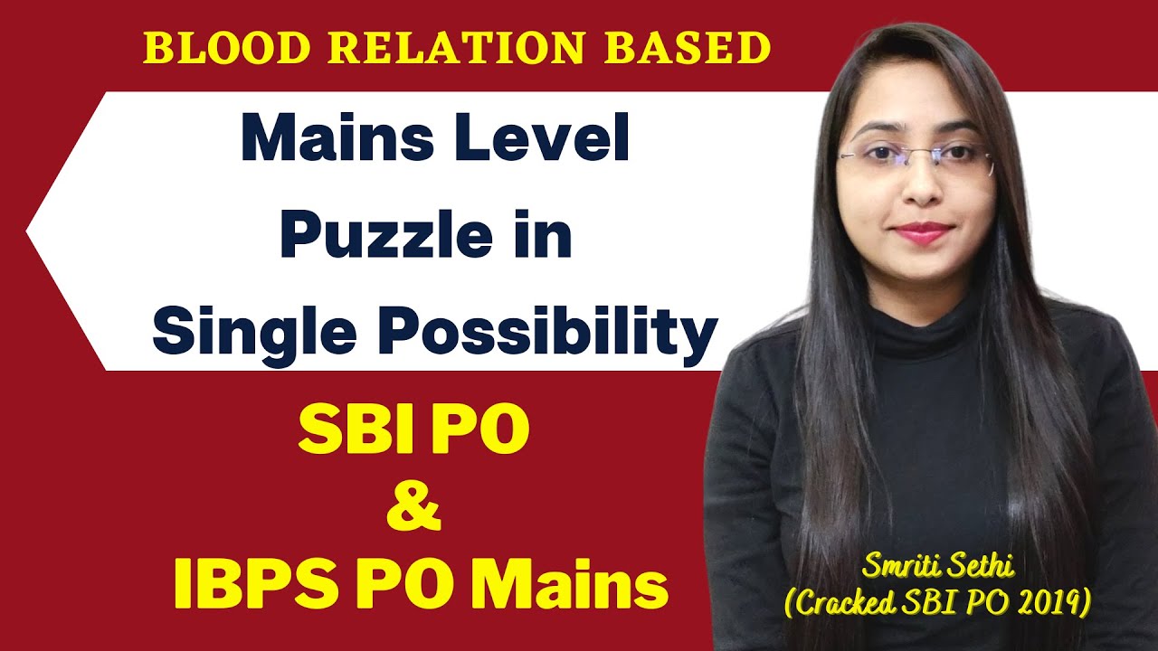 Blood Relation Based|| Mains Level Puzzle in Single Possibility|| SBI & IBPS PO Mains|| Smriti Sethi