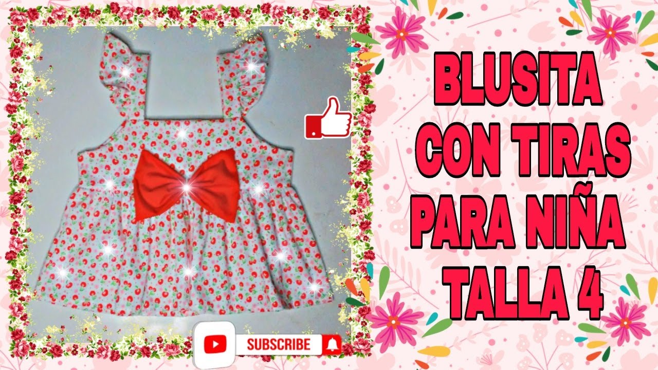 BLUSA PARA NIÑA CON TIRANTES 😍(PATRONES GRATIS)