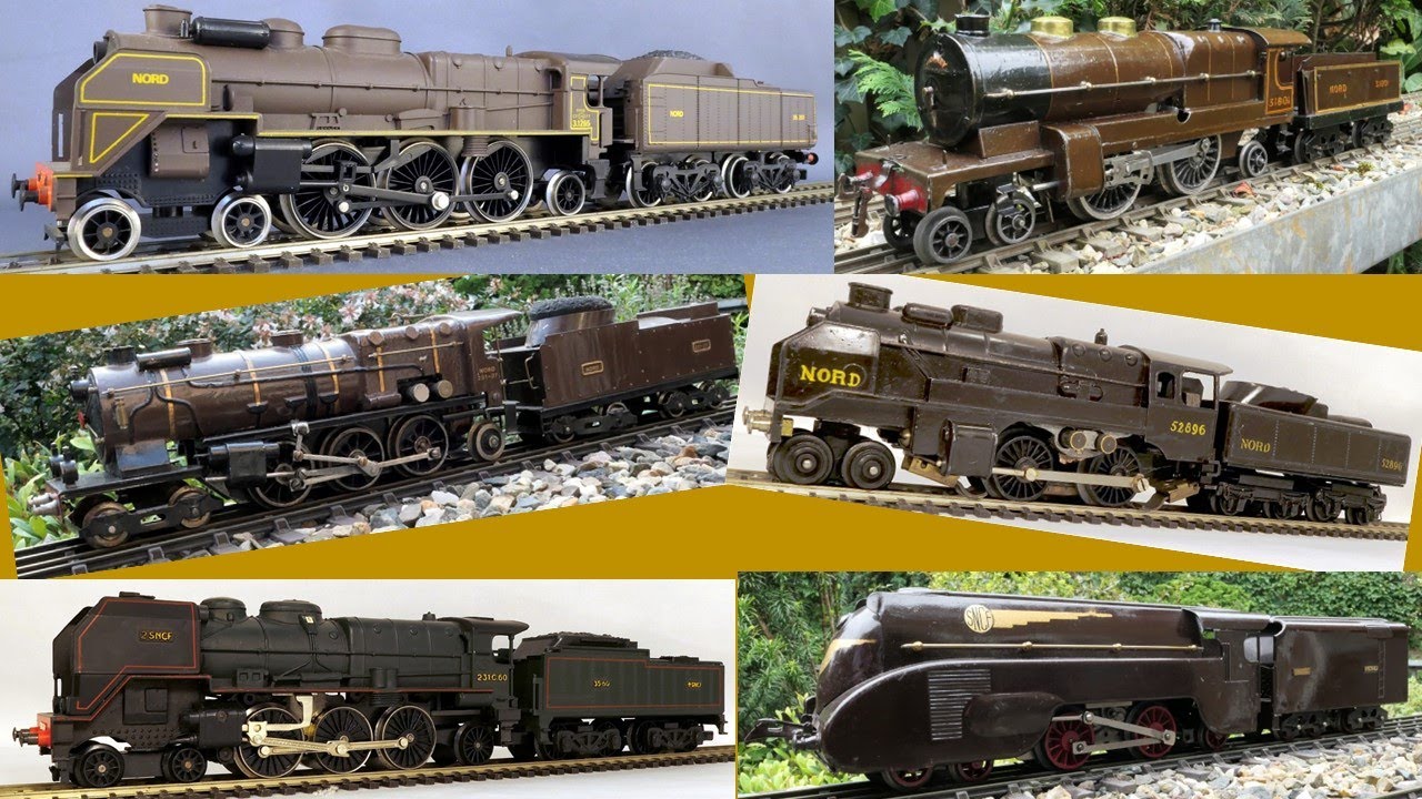 Older and Newer models of the Super Pacific NORD Steam locomotive: Fulgurex Hornby Jouef JEP LR Trix