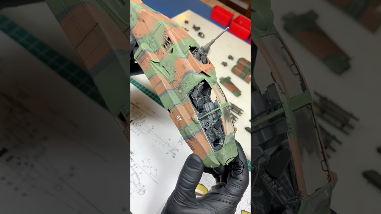 Hand-made canopy masking on 1/35 scale AH-64 APACHE