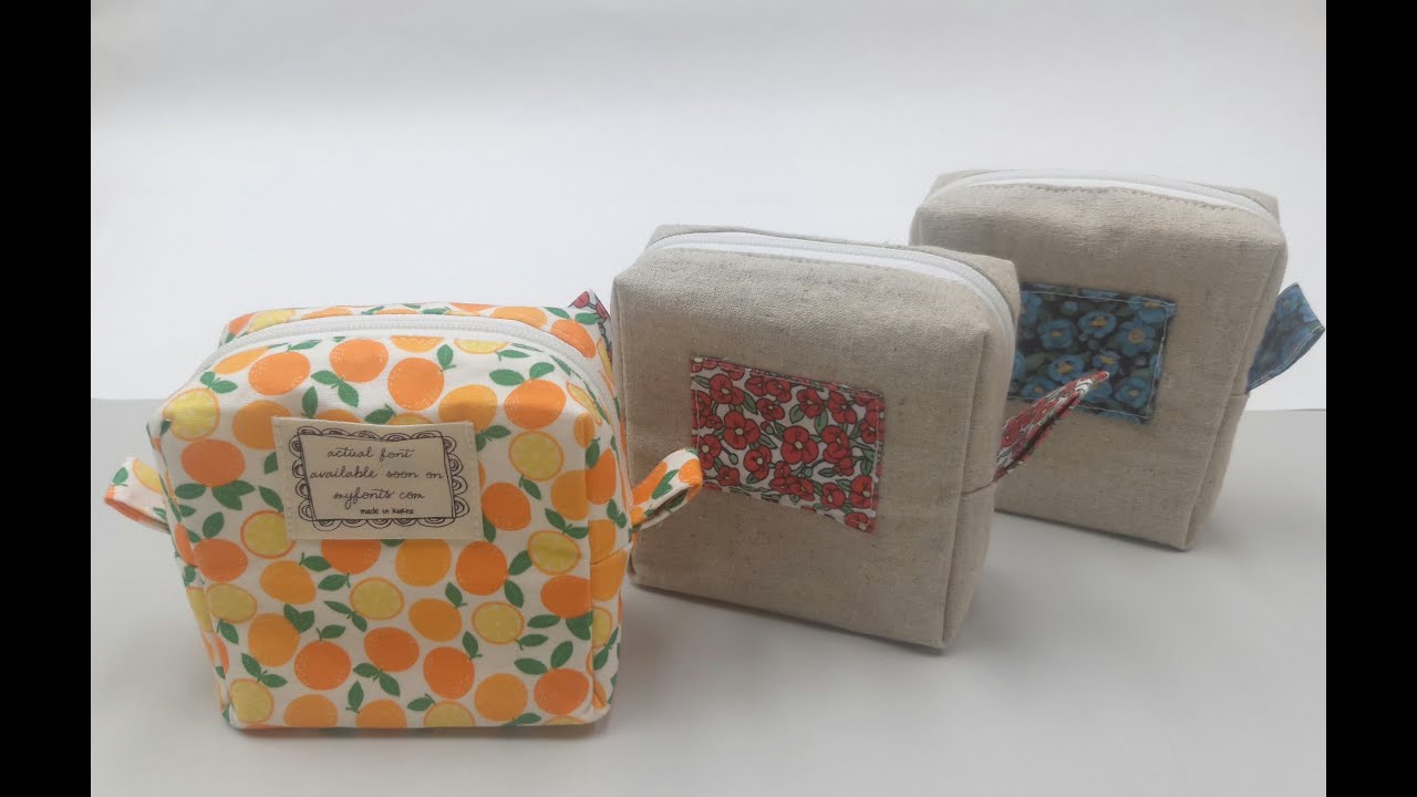 DIY 파우치 만들기/지퍼 사각 파우치 만들기/How to make a zipper square pouch