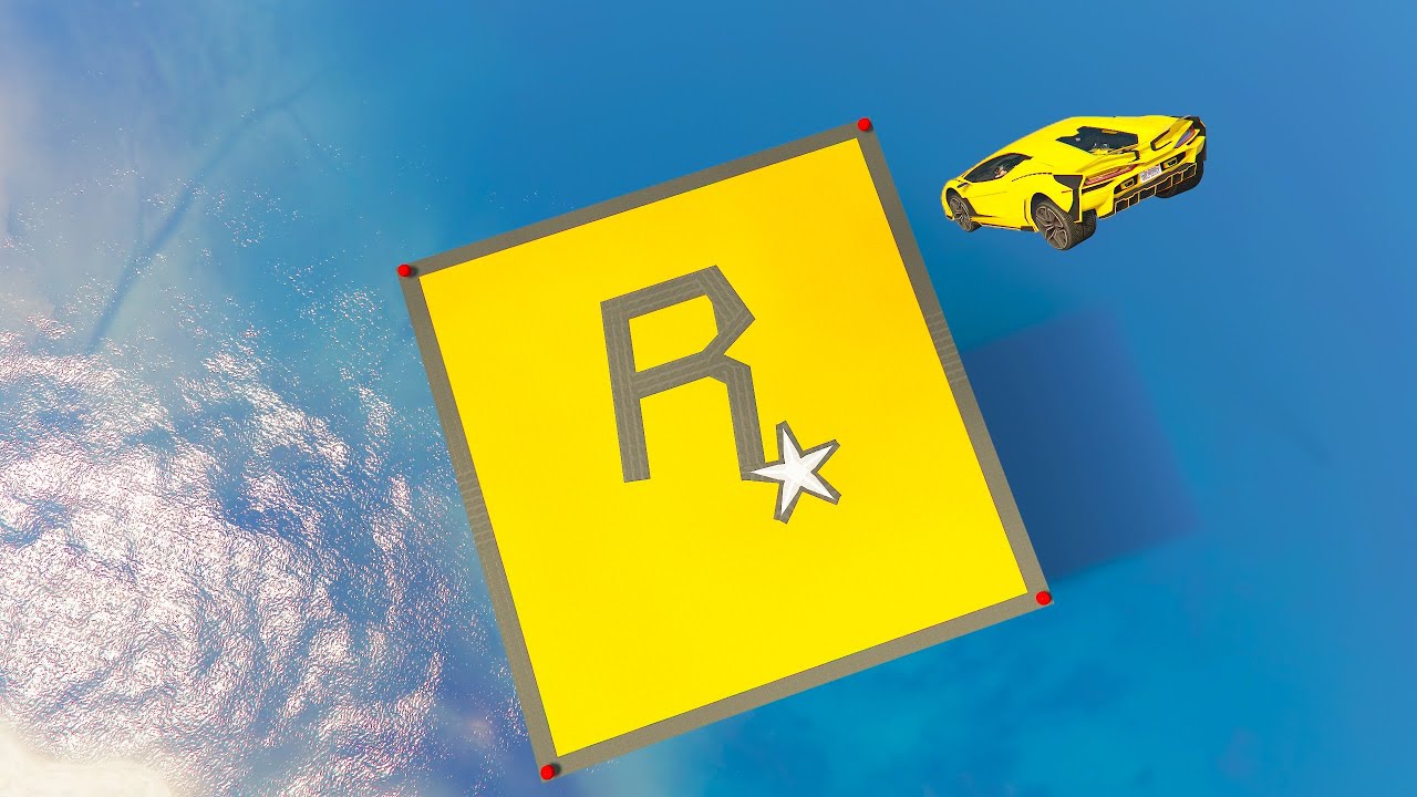 Relaxing Car Parkour with a Giant Rockstar Logo – GTA 5 Online