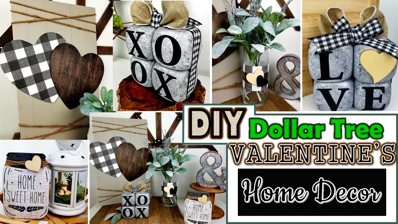 DOLLAR TREE DIY | VALENTINES HOME DECOR | BUFFALO CHECK FARMHOUSE DECOR