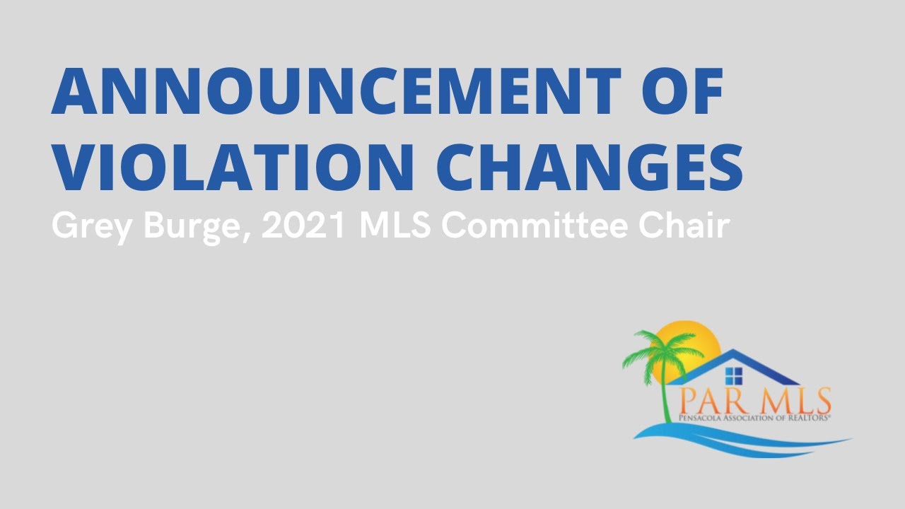 Announcement of PAR MLS Violation Changes Taking Effect in October