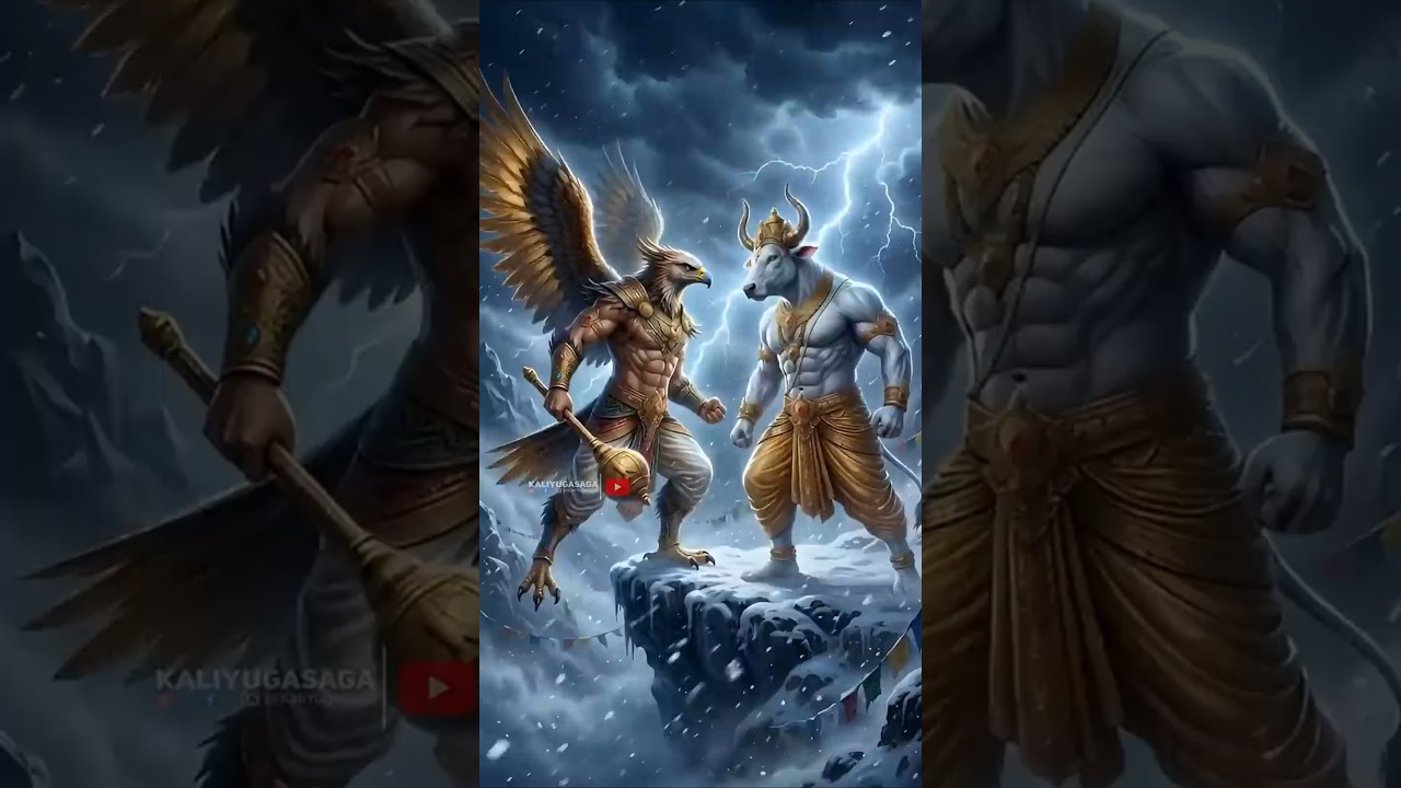 നന്ദിയുടെയും ഗരുഡന്റെയും ഘോരമായ തർക്കം